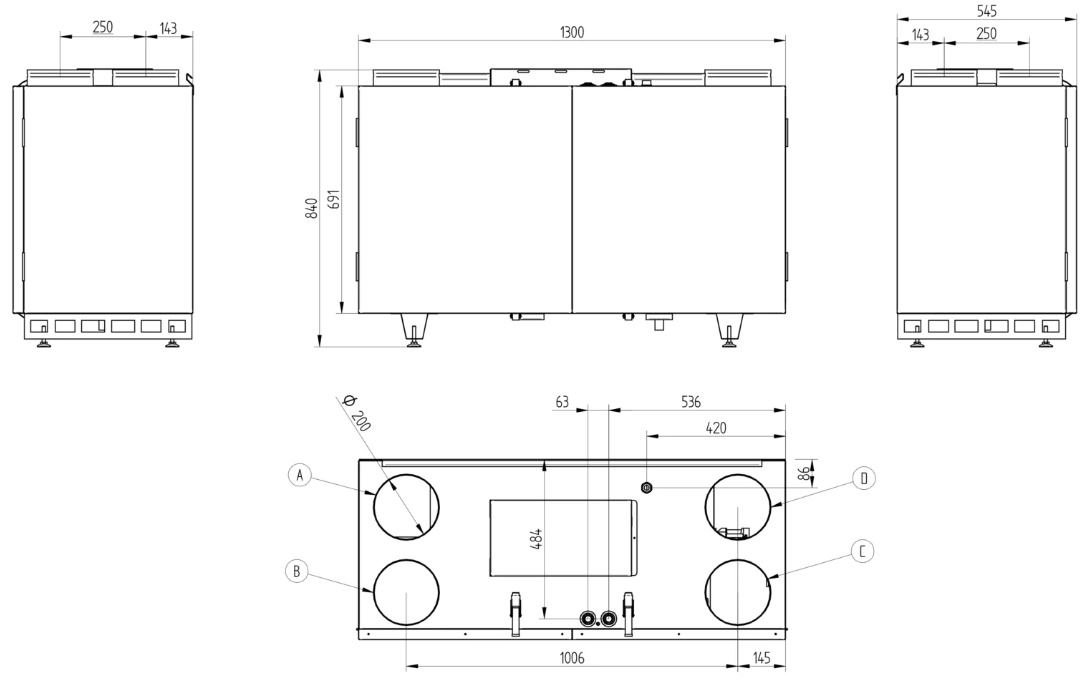 Wanas 630 V Light, unitate de ventilație cu recuperare căldură și umidificare a aerului, debit maxim 630 m³/h, suprafața recomandată 360 m² , eficiență în recuperarea căldurii 87,3%. Garanție 2 ani!