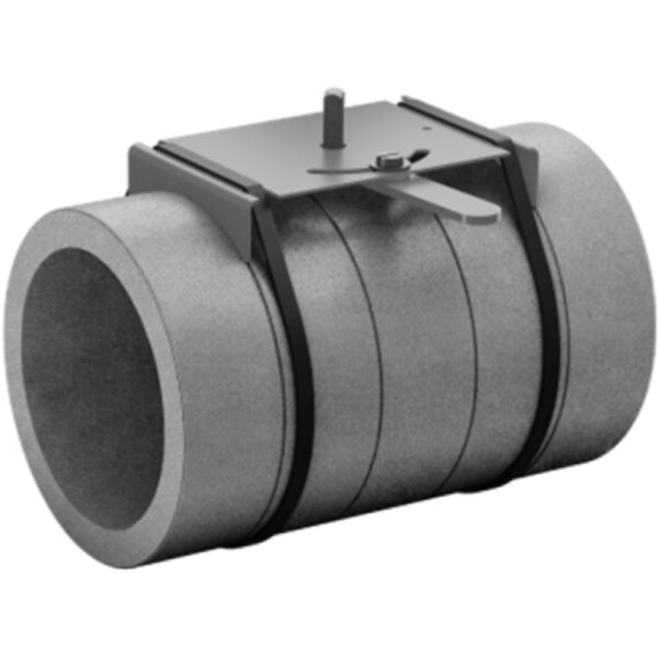Clapetă de reglare, HEATPEX ARIA ADURO, tehnologie OneClick® , Ø125 [mm], materiale, EPS și oțel galvanizat, etanșeitate ATC 1, suprafață antibacteriană, antimucegai, cu inserție de grafit. Garanție 2 ani.