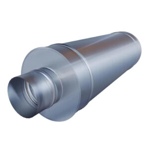 Atenuator de zgomot, ERA PRO, Ø125 mm, lungime 600 mm, material - oțel galvanizat, la interior căptușit cu fibră ignifugă. Garanție 2 ani!