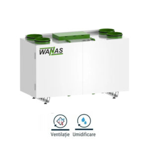 Wanas 430 V Light, unitate de ventilație cu recuperare căldură și umidificare a aerului, debit maxim 430 m³/h, suprafața recomandată 250 m² , eficiență în recuperarea căldurii 82,6%. Garanție 2 ani!
