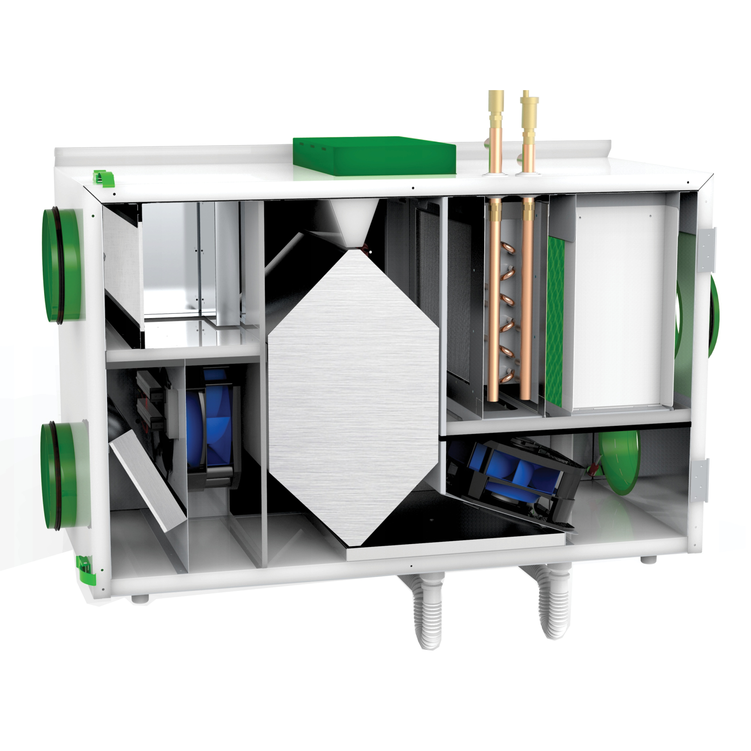 Wanas 630 V Light, unitate de ventilație cu recuperare căldură și umidificare a aerului, debit maxim 630 m³/h, suprafața recomandată 360 m² , eficiență în recuperarea căldurii 87,3%. Garanție 2 ani!