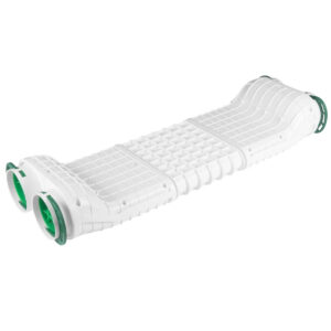 Conector subtraversare Awenta pentru tubulatură (Cross conector) – 2 prize x Ø75 mm, suprafețe antibacteriene, antistatice, antifungice. Garanție 2 ani!