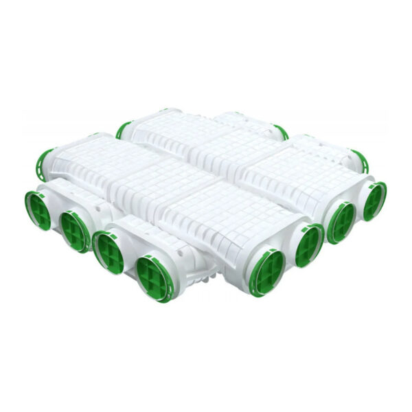Conector subtraversare Awenta pentru tubulatură (Cross conector) – 2 prize x Ø75 mm, suprafețe antibacteriene, antistatice, antifungice. Garanție 2 ani!