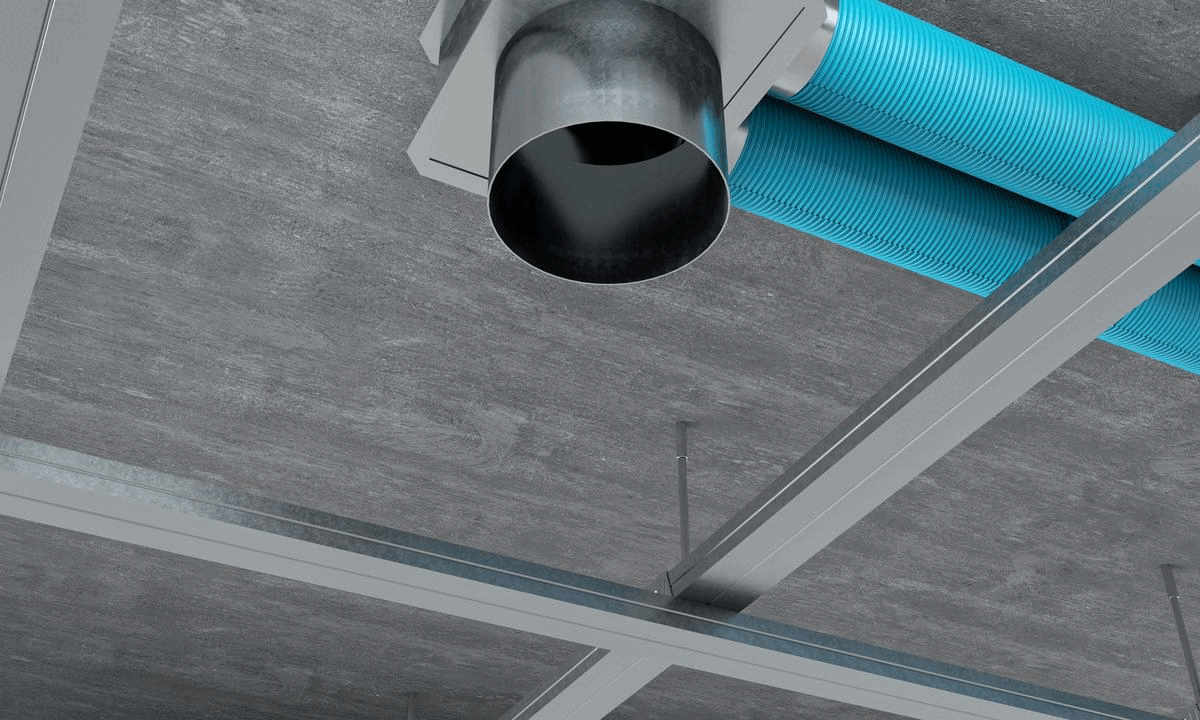 Grilă de ventilație încastrată în rigips, Ergovent RONDO125, Ø125 mm, debit max. 90 m³/h, material Gips de înaltă densitate, panou frontal rotund. Garanție 2 ani!