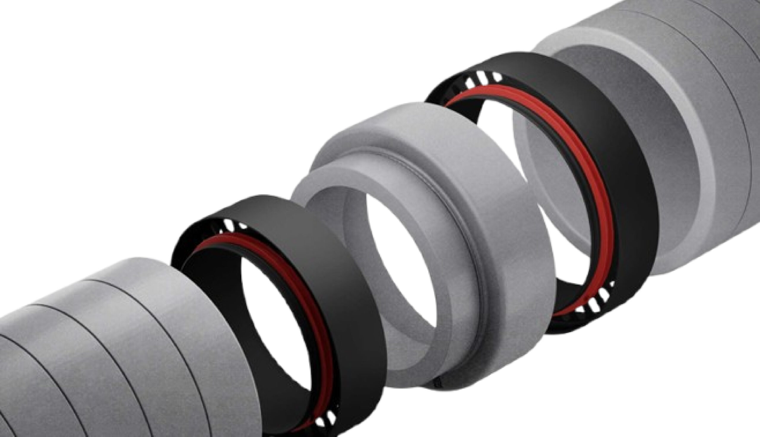 Conector cu garnitură ambele părți, tehnologie OneClick® , Ø200 [mm], material, PP, EDM, pentru Tubulatura HEATPEX ARIA ADURO. Garanție 2 ani.