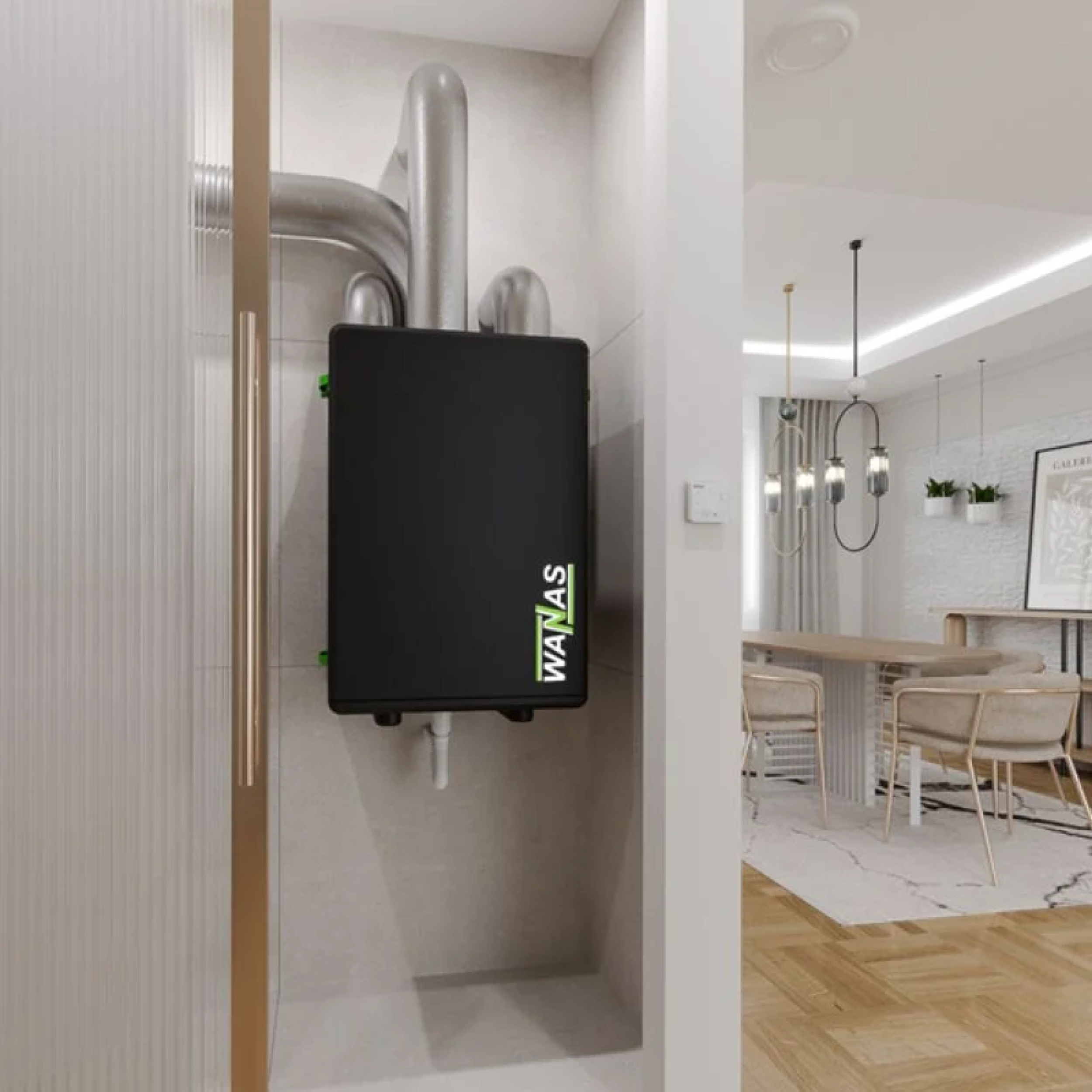 Wanas Black 300 V XF, unitate de ventilație cu recuperare căldură, echilibrare automata a fluxului de aer, debit maxim 300 m³/h, suprafața recomandată 150 m² , eficiență în recuperarea căldurii 87,3%. Garanție 2 ani!