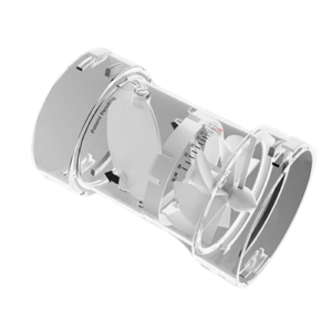 Clapetă reglaj debit aer, Metrovent, dedicată conducteor de ventilație Ø75 mm, interval măsurare 1-40 m³/h. Garanție 2 ani!