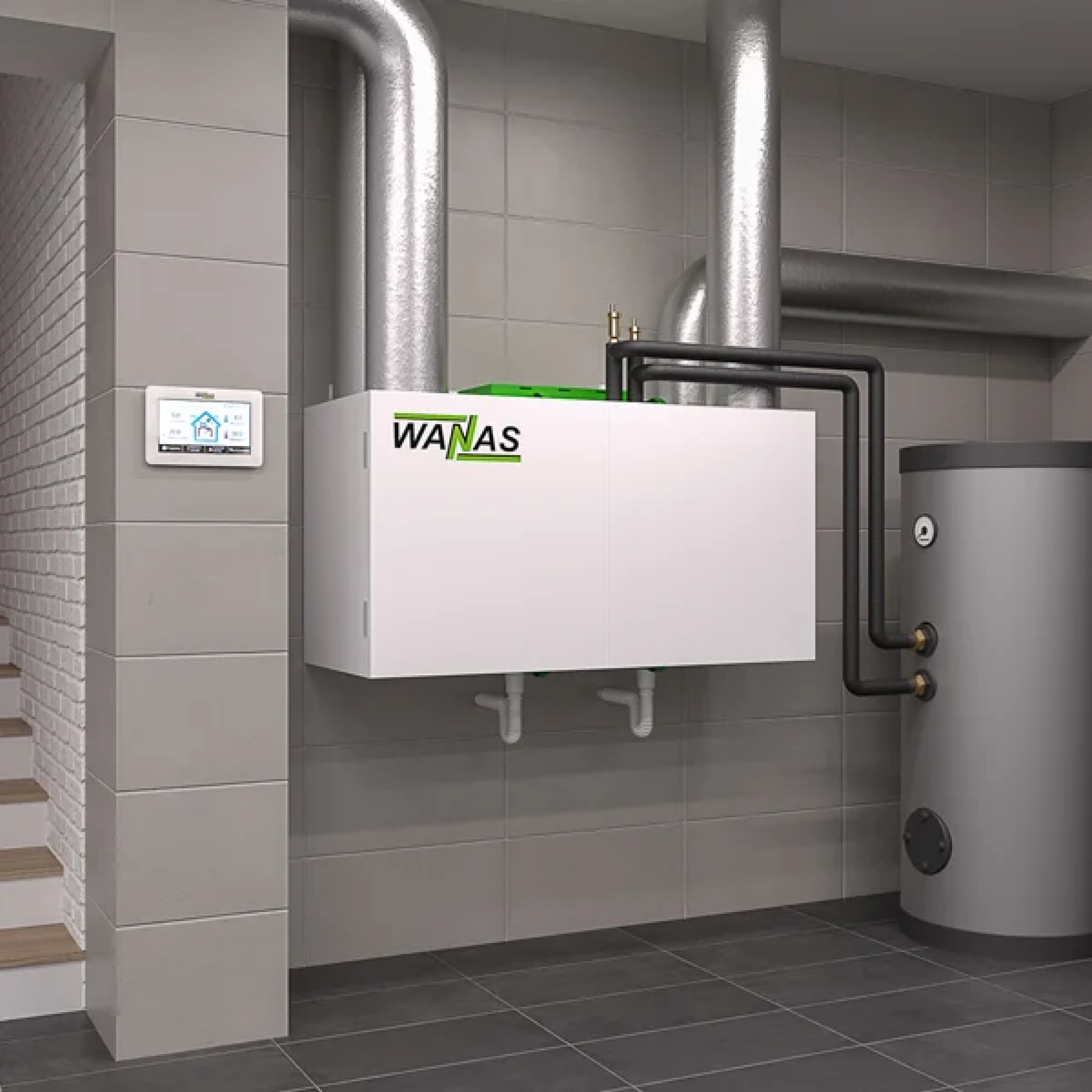 Wanas 630 V Prestige, unitate de ventilație cu recuperare căldură, umidificare, răcire și încălzire a aerului, debit maxim 630 m³/h, suprafața recomandată 360 m² , eficiență în recuperarea căldurii 87,3%. Garanție 2 ani!