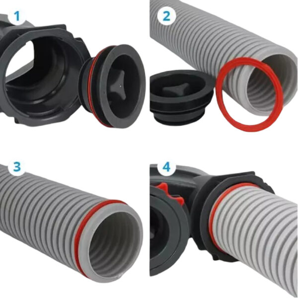 Tubulatură HEATPEX ARIA CONNECT, Ø75 [mm], 50 [m] lungime, debit volumetric 34 m3/h, material PE-HD, tehnologie OneClick® , antistatic și antibacterian, clasă de etanșeitate ATC 1. Garanție 2 ani.