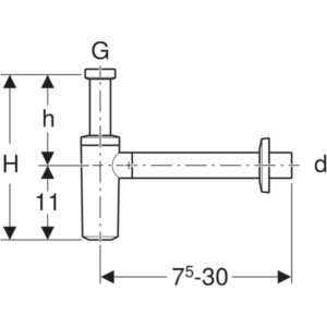Sifon estetic pentru lavoar Ø32 mm Geberit