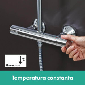 Coloană pentru duș cu baterie termostatată crom Hansgrohe Vernis Blend 200