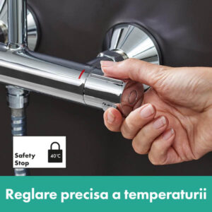 Coloană pentru duș cu baterie termostatată crom Hansgrohe Vernis Blend 200