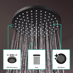 Coloană pentru duș cu baterie termostatată negru mat Hansgrohe Vernis Blend 200