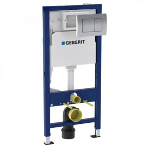 Set complet cadru pentru WC suspendat Geberit Duofix cu rezervor încastrat Delta și clapetă de acționare Delta30