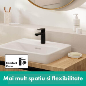 Baterie pentru lavoar negru mat Hansgrohe Vernis