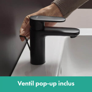Baterie pentru lavoar negru mat Hansgrohe Vernis