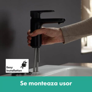 Baterie pentru lavoar negru mat Hansgrohe Vernis