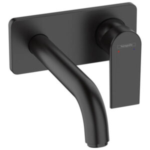 Baterie incastrata lavoar negru mat Hansgrohe Vernis Shape pipa 20 cm