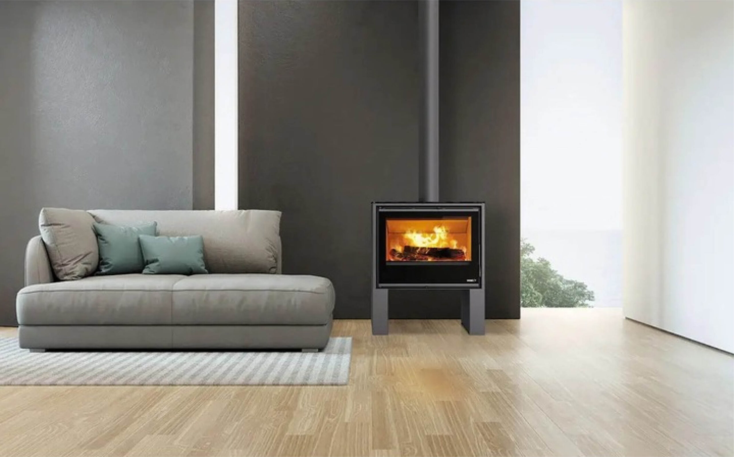 Sobă din oțel, Carbel ARES CRISTAL 2, putere 8,18 KW, randament 85,09%, clasa energetică A+, certificat EcoDesign. Garanție 5 ani!