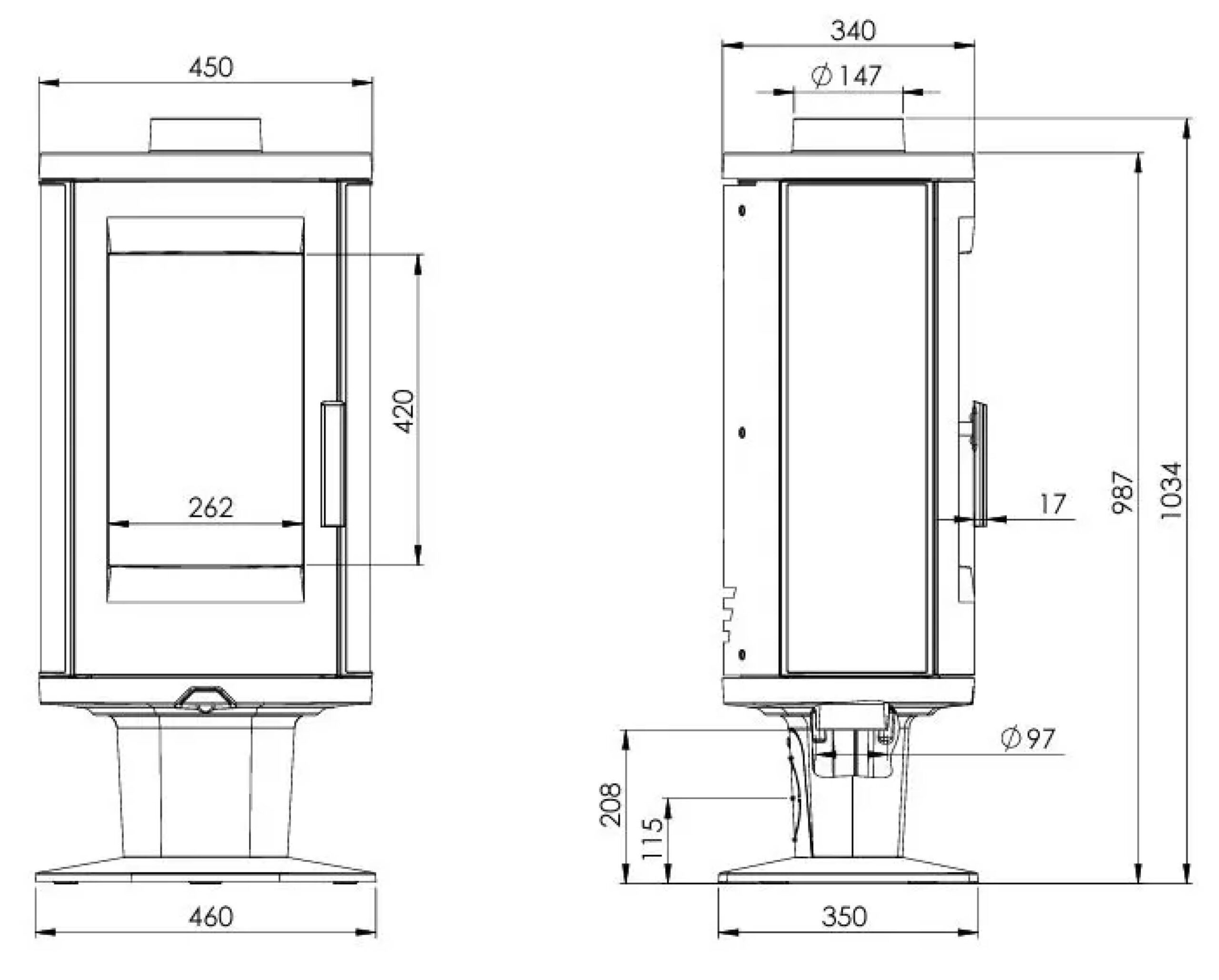 Sobă din fontă, Nordflam Augusta, putere 7,8 KW, randament 77%, clasa energetică A, certificat EcoDesign. Garanție 5 ani!