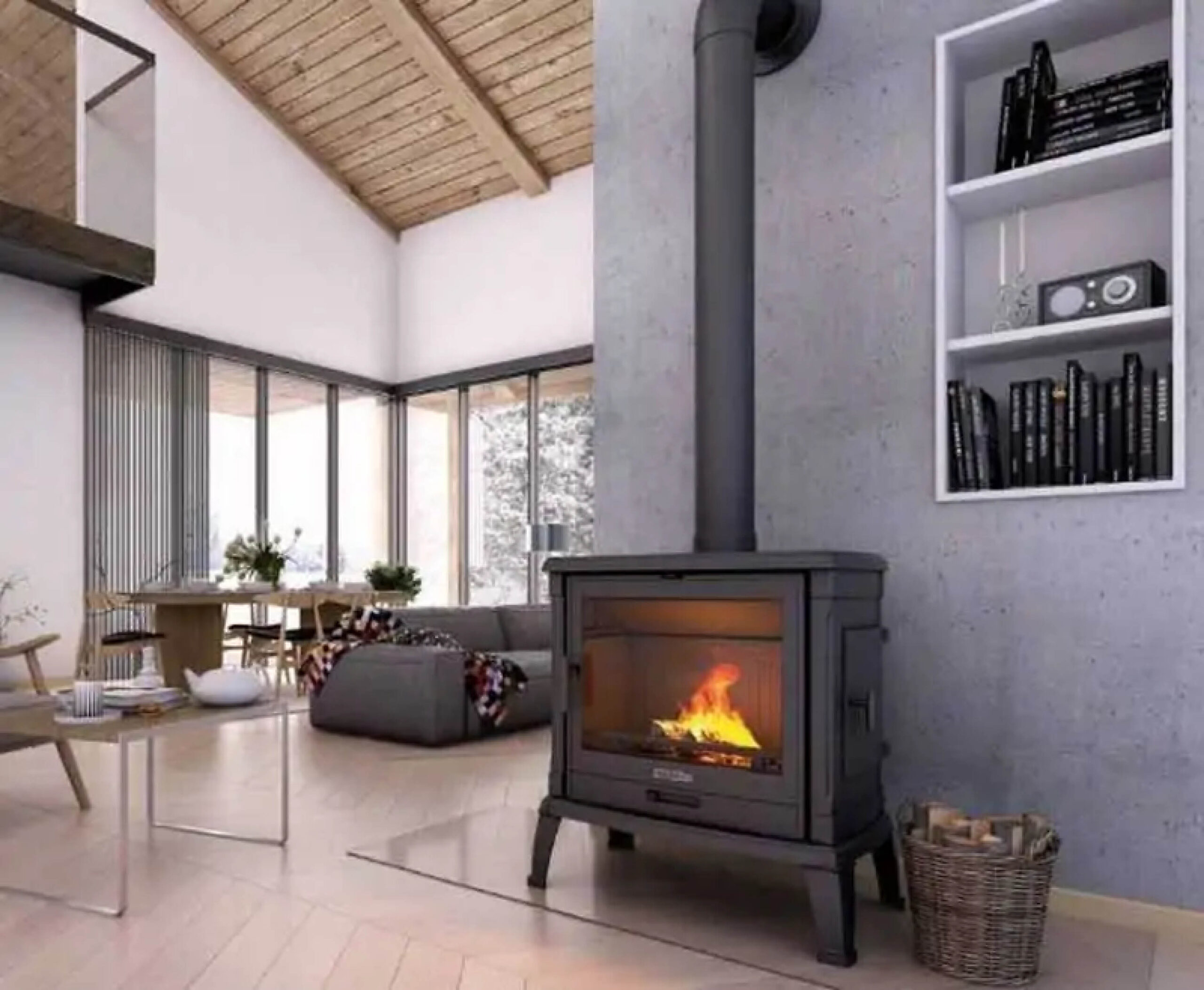 Sobă din fontă, Nordflam Breno, putere 10 KW, randament 70%, clasa energetică A, certificat EcoDesign. Garanție 2 ani!