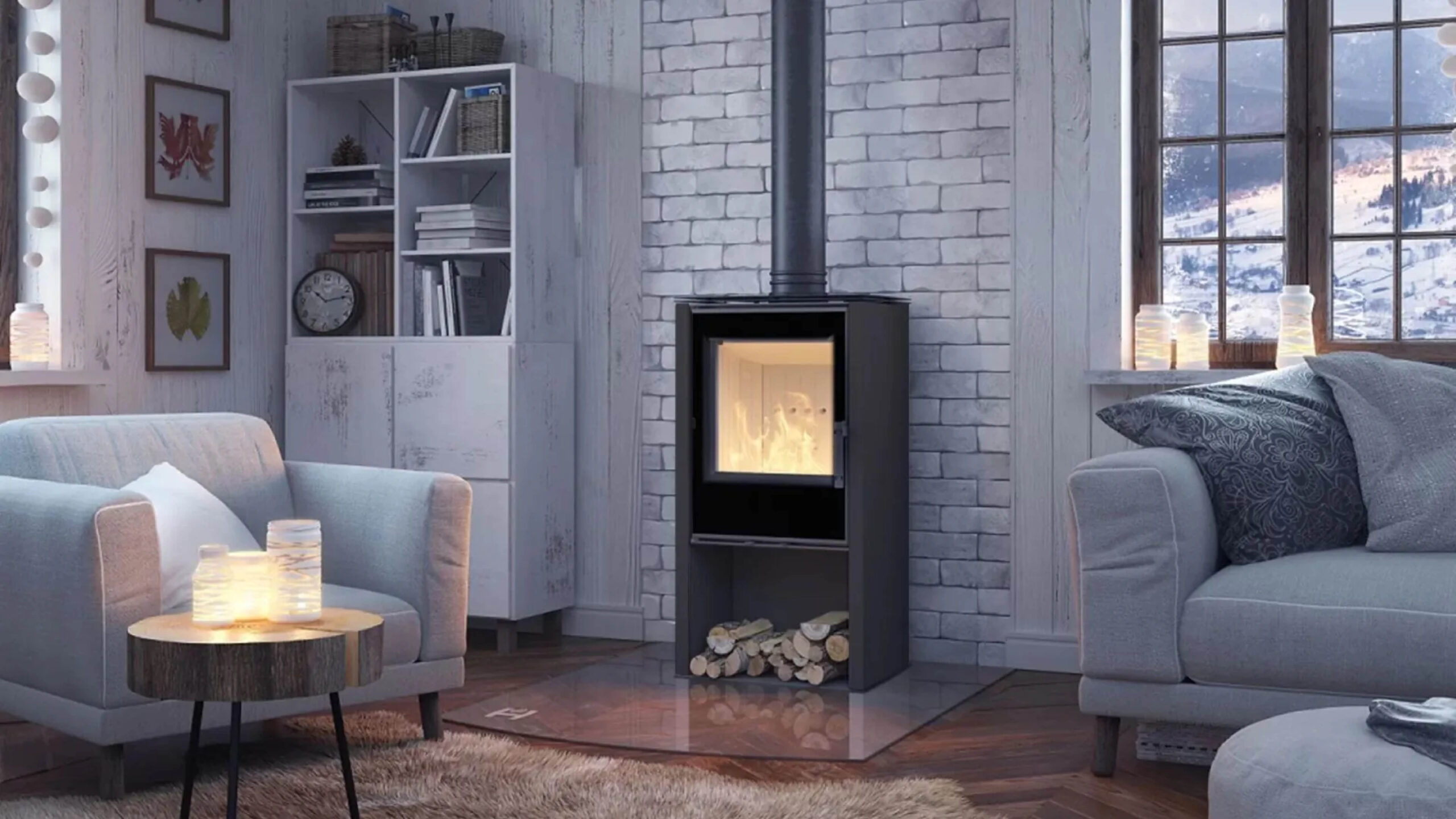 Sobă din oțel, Hitze Lupo M, putere 8,7 KW, randament 82%, clasa energetică A, certificat EcoDesign. Garanție 5 ani!
