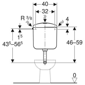 Rezervor WC Geberit Duo AP117, cu două volume de apă, 3/6 – 9 litri