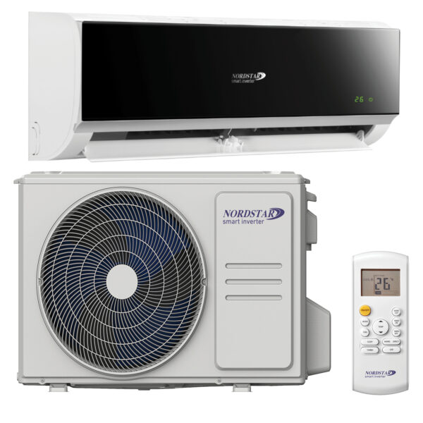 Aer conditionat Nordstar Noire 12000btu, Racire si Incalzire, Filtru ioni de argint, Inverter, Kit Wi-Fi inclus