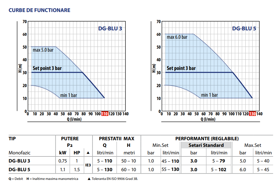 Hidrofor-Sistem automat de presurizare cu inveter Pedrollo DG-BLU 3, 750W, 6600l/h, Hmax 60m