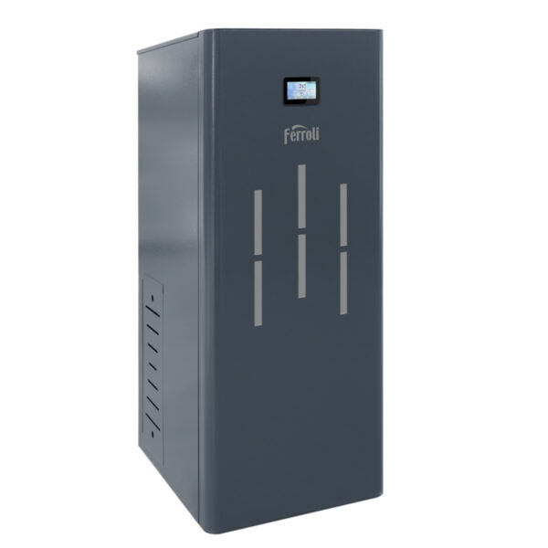Cazane din otel cu functionare pe peleti Ferroli BioPellet Top 30 kw, 3 sisteme de curățare, panou de comandă digital cu touch