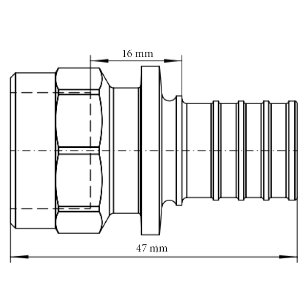 Trecere la ﬁlet interior 20-1/2″ REHAU RAUTITAN RX+