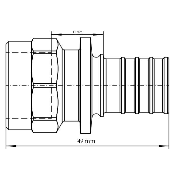Trecere la ﬁlet interior REHAU RAUTITAN RX+ 25 mm- 1/2"