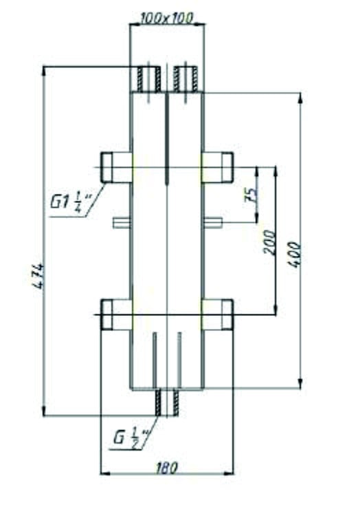 Butelie de egalizare 11/4", debit 6.35 mc/h, 60-90 kW Termax