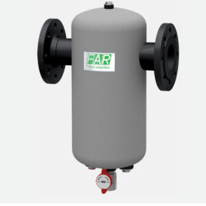 Separator de namol si magnetita pentru sisteme de încălzire/racire FAR DN50, Q=9.2 mc/h, cu racorduri cu flanșe.