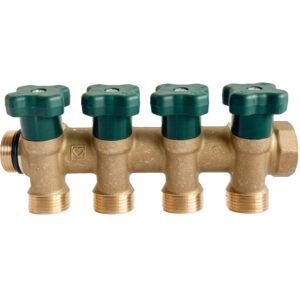 Distribuitor cu robinet 3/4", cu 4 cai 3/4", filet exterior, Herz