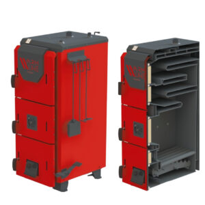 Cazan combustibil solid, otel 6 mm, 4 drumuri de fum, WarmLine Premium 17 kW (recomandat pentru 170 mp)