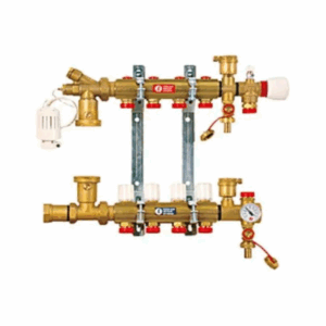 Ansamblu distribuitor-colector pentru incalzire prin pardoseala 1x18 9 cai Giacomini