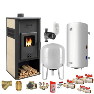 Pachet Termosemineu Ferroli Mirano H 22kw cu boiler 100 litri si accesorii montaj