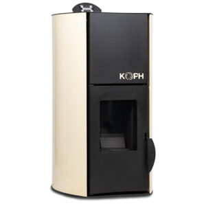 Termosemineu pe peleti, Koph PM25, buncar 25 kg, echipat cu pompa si vas de expansiune, crem