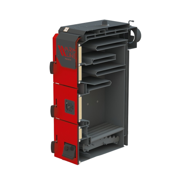 Cazan combustibil solid, otel 6 mm, 4 drumuri de fum, WarmLine Premium 17 kW (recomandat pentru 170 mp)