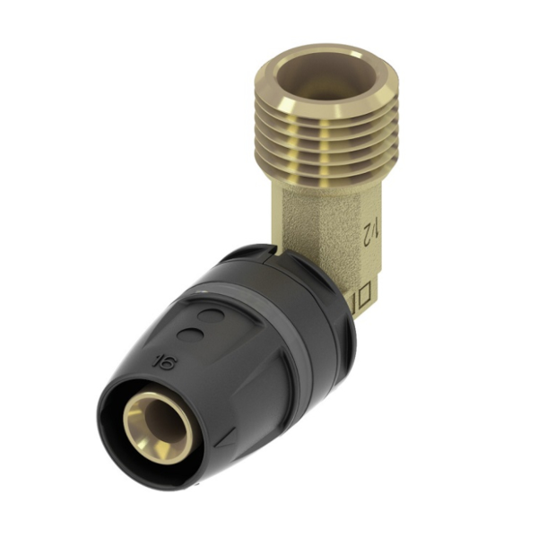 TECE8610302 Cot de tranziție TECElogo 90° cu filet exterior 16 mm x 1/2” TECE8610302