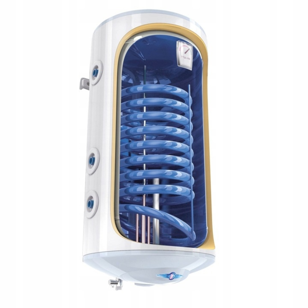 Boiler Termo Tesy serpentina stanga Boiler termoelectric, Tesy BiLight 120 litri, 2kW, cu serpentina extinsa pe partea stanga