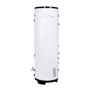 Boiler din inox cu 2 serpentine (1+0.4 m²) din inox gofrat, 150 litri, montaj pe sol