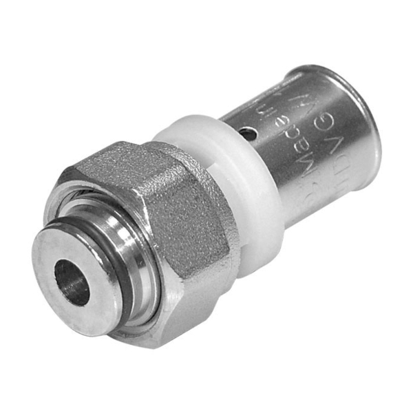 MU087500516N Racord drept cu piulita mobila si etansare plana 1/2" pentru teava multistrat 16 mm – COMISA MU087500516N