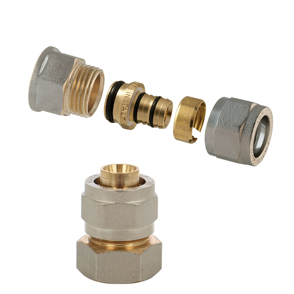 Racord multistrat Fi Racord demontabil pentru teava multistrat, FI, D 20 mm x 3/4"