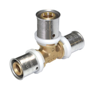 Teu egal cu presare 26 x 26 x 26 mm pentru teava multistrat PEX-AL-PEX