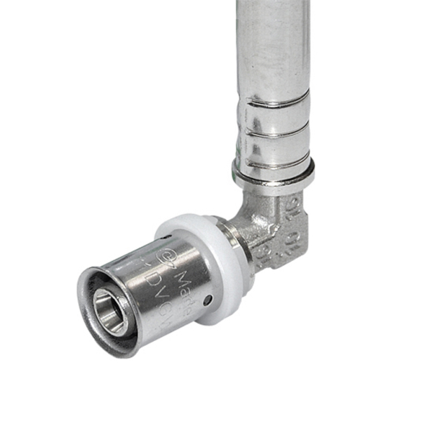 MU088500116N Cot pentru radiator cu presare și țeavă din cupru nichelată 16 x 2 – 15 mm, lungime 1100 mm