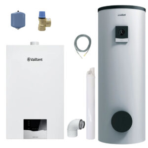 Pachet centrala termica Vaillant VU 35CS cu boiler Vaillant VIH S 300/3 BR, 2 serpentine si accesorii