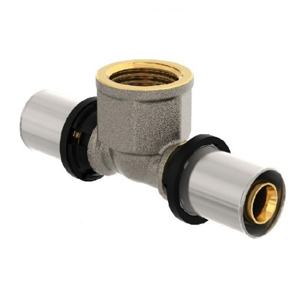 FAZ4T16A12F16AE0 Teu de presare 1/2" Purmo CleverFit cu filet interior, alamă