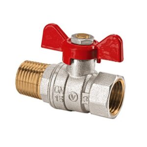 Robinet de trecere cu bila Valvex Onyx, alama, filet interior - exterior, 1", PN 40, maner fluture